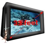 33ft Giant Inflatable Movie Screen Outdoor - Seamless Front and Rear Projection - Portable Blow Up Projector Screen for Grand Parties, Easy to Set Up, with Air Blower(33 feet)