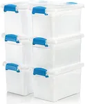 ZOOFOX 6 Pack Plastic Storage Bins 