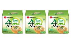 Nong Shim Soon Veggie Ramyun Instant Noodle Soup Mild Halal 112g (Pack of 15) by CNMART