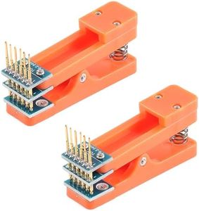 EC Buying 2Pcs 2.54mm Single Row 6Pin Test Clip Board Module Program Burning Clip Board 6 Pins Programmer Burning Clip PCB Burning Fixture with Dupont Wire