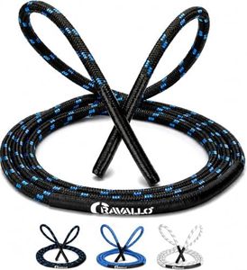 Cravallo® Springseil I 3 Meter Fatburner Speed Jumping Rope I Erwachsenen Profi Skipping Seil I Ideal zum Boxen, Ausdauer Sport, MMA, HIIT in Schwarz, Blau und Weiß (3.00 m, Schwarz)
