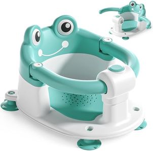 Baby Bath Seat for Babies 6 Months & Up - Toddler Bath Seats for Baby Sitting Up with 4 Suction Cups & Soft Cushion, Non-Slip Infants Shower Bathtub Chair for Newborn Boys Girls, Aqua