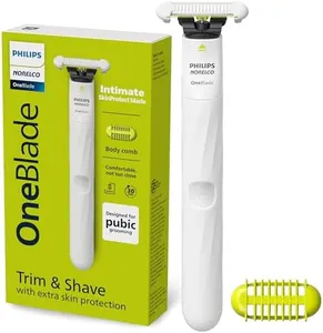 Philips Norelco OneBlade Intimate, Designed for Pubic Grooming, Trim & Shave with Extra Skin Protection, Model QP1924/70