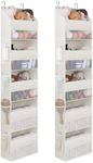 GRANNY SAYS 2 Pack 5-Shelf Over The Door Organizer, Hanging Door Organizer with 5 Large Capacity Pockets and 8 Mesh Pockets, Swing-Proof Behind Door Organizers and Storage, Beige