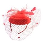 Pratiharye Present Fascinator Hats for Women Black - Flower Mesh Ribbons Feathers on a Headband and a Clip Tea Party Headwear for Girls and Women - Pillbox hat