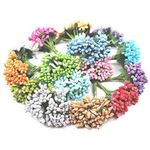 DeLush Plastic Designs 3 Mm Artificial Pollen Flowers For Art And Craft Headband Jewellery Making (Multi, 72)