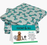 rocket & rex Washable Pee Pads for Dogs. 2-Pack, Large (30x36). for Housebreaking, Incontinence, Training, Travel. Reusable, Waterproof & Fast Absorbing. Great for Bed Wetting, Mattress Protection.