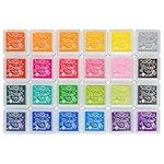 Ink Pad, 24 Colors Finger Washable Craft Ink Stamp Pad for Kids Stamp, 1.18x1.18''