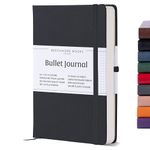 BEECHMORE BOOKS Dotted Journal Bullet Notebook, 8.3 x 5.8 inch 112 Dotted pages, Hardcover Grid Dot Leather Journals For Women, Men - 160 GSM Thick Paper, Gifts Box Included