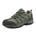 NORTIV 8 Men's Low Top Waterproof Hiking Shoes Outdoor Lightweight Backpacking Trekking Trails 160448-low Army Green Black Orange Size 8.5 M US