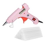 Fadman Electric 20W Pink Mini Hot Melt Glue Gun With 50 Pcs Hot Melt Glue Stick Standard Temperature Corded Glue Gun (7 mm)