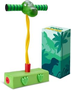 Playbees T-Rex Foam Pogo Stick - Jumper for Kids 3-7 Years, Coolest Toys for 5 Year Old Boy, Dinosaur Themed Bungee Pogo Stick - Inside & Outside Fun, Pogo Stick for Kids Age 5 and Up