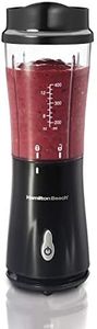 Hamilton Beach Personal Mixer, Small Blender & Smoothie Maker, Electric Blender with Travel Lid, 0.4 L, 175 Watt, BPA-Free Smoothie Cup, Black (51101B-CE)