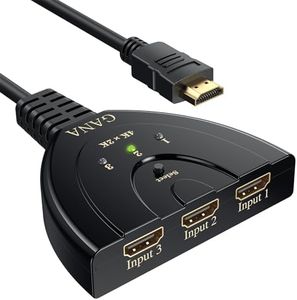 Switch HDMI 4k, GANA Multiprise HDMI Switch 3 Entrée 1 Sorties Commutateur HDMI avec Câble Haute Vitesse, Splitter HDMI Switcher en Charge pour TV Fire Stick, Xbox, PS5 PS4, Blu-Ray,DVD,PC, Roku