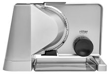 ritter solida 4 Electrical Food Slicer with eco Motor, Made in Germany, Full Metal, 65 W, Silver