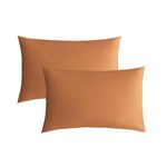 JELLYMONI Pillowcases Standard Set of 2 Cotton Envelope Pillow Covers Caramel 20×26in Bed Pillow Cases 100% Washed Cotton Soft Breathable (Pillows are not Included)