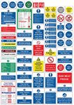 RDLCAR Kitchen Safety Signs & Sticker Pack as Required by Health & Safety Law Qty 58 of Various Sizes,Laminated Self Adhesive Kitchen Stickers,Includes Allergen Labels,Coloured Chopping,COSHH Stickers