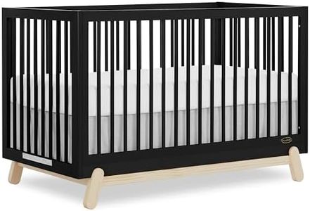 Dream On Me Hygge 5-in-1 Convertible Crib in Matte Black Vintage, JPMA & Greenguard Gold Certified, Made of Sustainable Pinewood, Easy to Clean, Safe Wooden Nursery Furniture
