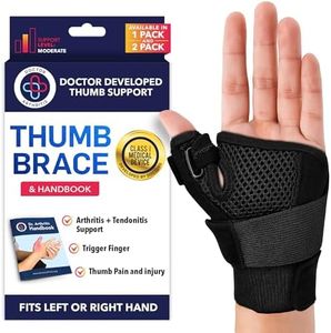 Doctor Developed Arthritis Gloves Thumb Brace with Thumb Support, Thumb Compression Gloves, Doctor Written Handbook(Black, Single)
