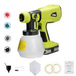 Paint Sprayer for Ryobi 18V Battery, Cordless Paint Sprayer with 1000ML Container, Handheld HVLP Paint Gun Electric Paint Sprayer for House Painting Projects: Fence, Cabinets, Chairs(No Battery)