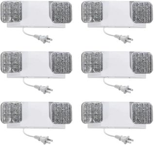 FlipToLed LED Emergency Lights, Commercial Lighting for Business, Power Outages, Offices, with Backup Battery (90 Minutes), Wall Mount, Hard Wired, 120-277V, Fire Resistant (94V-0) UL 6 Pack