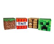 Minecraft 10-Inch Storage Set of 4 Bins | Includes Creeper, TNT, Grass, Crafting Table | Fabric Basket Container, Cubby Closet Organizer, Home Decor for Playroom | Video Game Gifts And Collectibles