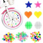 Prasacco 216 Pcs Bike Spoke Beads Colorful Bicycle Wheel Spoke Beads Bike Wheel Spoke Decorations for Boys Girls Kids Bicycle Decorations Funny Bike Accessories