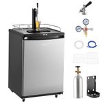 VEVOR Beer Kegerator, Single Tap Draft Beer Dispenser, Full Size Keg Refrigerator with Shelves, CO2 Cylinder, Drip Tray & Rail, 32°F- 75.2°F Temperature Control, Holds 1/6, 1/4, 1/2 Barrels, Black