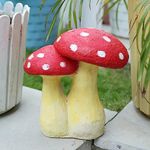 Wonderland Mushroom Decoration | Material Resin | Height 7 Inches | Perfect for Garden/Balcony/Home/Outdoor/Kids Room | Mushroom Statue