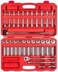 TEKTON 1/2 Inch Drive 6-Point Socket and Ratchet Set, 51-Piece (10-32 mm) | SKT25201