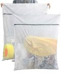 Oversized Honeycomb Mesh Laundry Bags, 2 Pack 35x43.3 inch Heavy Duty Delicate Wash Bag with Zipper.