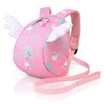 Cosyres Toddler Baby Backpack with Leash,Kids Mini Safety Preschool Backpack for Girls Bunny Pink