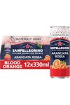 San Pellegrino Italian Sparkling Drinks Tastefully Light Sparkling Blood Orange Canned Soft Drink 12 x 330ml | 69 kCals per Can