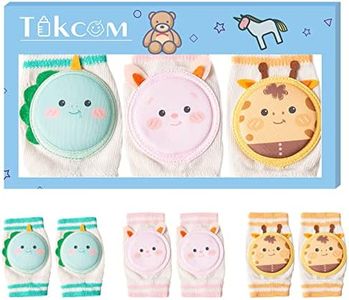 Tokcom Baby Knee Pads for Crawling, Toddler Leg Warmer, Infant Kneepads, Adjustable Elastic Leg Warmers, Black Leg Protector (For Girl, Middle)