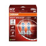 OSRAM NIGHT BREAKER LASER H7, +150% more brightness, halogen headlight lamp, 64210NL-2HB, 12V, Hanging folding box (2 lamps)