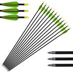 Tongtu Outdoor 12pack Archery Aluminum Arrows Hunting Bow Arrows 300 Spine with Changeable Tips for Compound and Recurve Bow