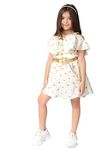 Naughty Ninos Cotton Cut-Out Knee-Length Girls Dress (NN00342DRS_White_11-12Y)