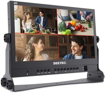 SEETEC ATEM156 15.6 Inch Live Streaming Broadcast Director Monitor with 4 HDMI Input Output Quad Split Display for ATEM Mini Video Switcher Mixer Pro Studio Television Production