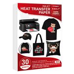 Seogol Heat Transfer Paper for Dark Fabric, 30 Sheets, Iron-on T Shirt Transfer Paper for All Inkjet Printer, 8.3 x 11.7", Washable, No Cracking No Fading