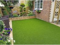 Purav Light 40mm(Size - 5 x 22 Feets) Natural Looking Anti Slip Artificial Green Grass Mat for Floor Home Grass Carpet for Balcony