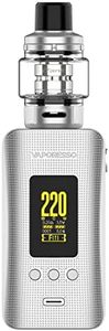 Original Vaporesso GEN 200 Kit | 220W Box Mod Vape with 8ml iTank Fit GTi Coil Mesh Coil Electronic Cigarette 18650 Vaporizer Sans nicotine ni tabac (Light Silver) 1.0 unité