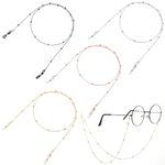 TIESOME 4Pcs Metal Eyeglass Chains, Eyewear String Holder Sunglasses Strap Retainer Glasses Cord Lanyard for Women Men