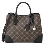 NINE WEST Brooklyn Jet Set Satchel Handbag for Women, BrownBlack Logo