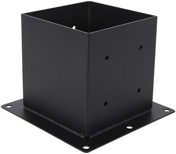 6x6 Post Base 4 Pcs, 5.5x5.5in Wood Post Brackets, Heavy Duty Powder-Coated Post Anchor, Deck Post Brackets Support Deck Base Plate Pergola Brackets Fence Kit Mailbox Mount, Black