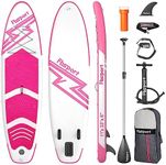 FBSPORT Inflatable Stand Up Paddle Boards,SUP Board,6" Thick Stand Up Paddle Boarding,Paddling Board for Youth & Adult,Surfboard,SUP with Adjustable Paddle/Backpack/Pump/Removable Fin (Pink)