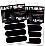 VFLUO BLACK STANDARD. (2 Pack) 4 retro reflective stickers kit for motorbike Helmet. Night visibility. 3M Technology. Black