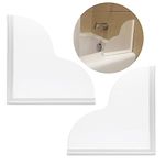 Heebabeys Tub Splash Guard Removable, 2 Pack Bathtub Water Splash Guards,Silicone Base & Acrylic Tub Corner Guards to keep Water in Tub, Self-Adhesive & Prevent Shower Water from Splashing out.