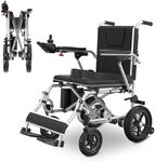 Ultralight 42lbs Foldable Electric Wheelchair for Adults - AIRHOT Aluminum Frame Electric Wheelchair, 350lbs Capacity & Detachable Lithium Battery, 360W Motor Wheelchair, All-Terrain PU Wheels