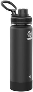 Takeya Australia Takeya Actives Vacuum-Insulated Stainless-Steel Water Bottle, 700ml, Onyx Vacuum Insulated Double Walled Water Bottle, Onyx, 24 oz