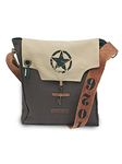 The House of tara Sturdy Cotton Canvas Messenger Bags for Men and Women | With two Magnetic Snap Buttons Flap Closure, Adjustable Body Strap & Multiutility Lobster Hook (Brown Melange camel)